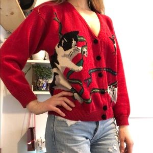 Vintage Susan Bristol Cat Holiday Ugly Sweater